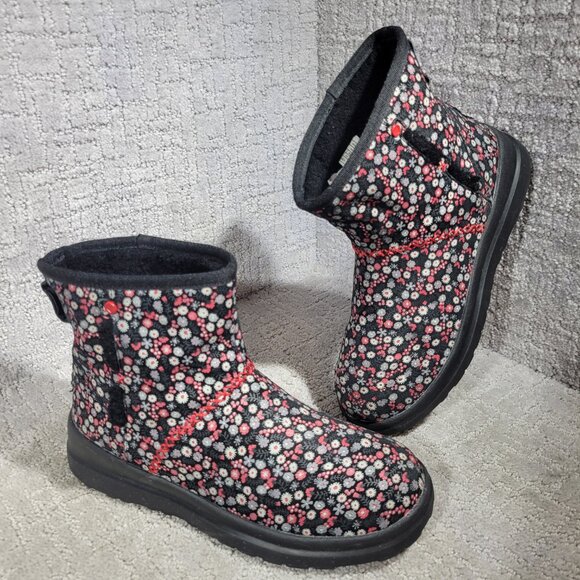 UGG I Heart Kisses Mini Women's Size 8 US Black Floral Winter Boots 1006207 - Picture 11 of 12